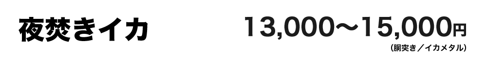 夜焚きイカ：13,000〜15,000円