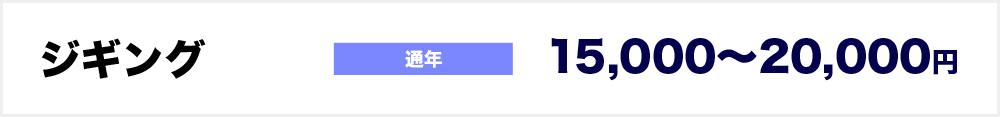 ジギング　通年　15000～20000円
