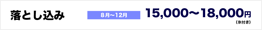 落とし込み　８～12月　15000～18000円（氷付き）